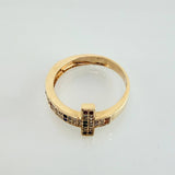 Anillo Cruz Tupida 3gr / T6 3/4 / Oro Amarillo 18K *