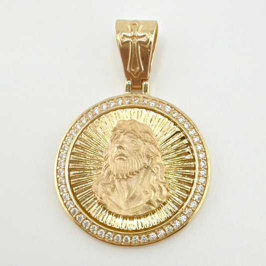 Dije Medalla Rostro Jesus 5.3gr / 3.1cm / Oro Amarillo 18K