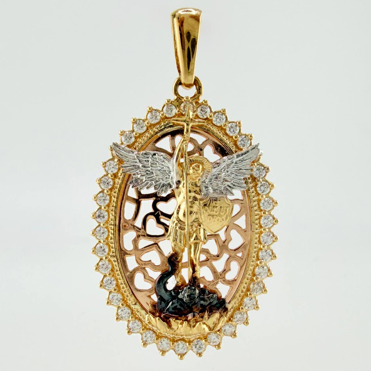 Dije Marco San Miguel Arcangel 4.3gr / 3.3cm / Tres Oros 18K