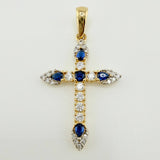 Dije Cruz Tupida 1.95gr / 3.5cm / Dos Oros Amarillo Blanco 18K