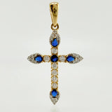 Dije Cruz Tupida 1.95gr / 3.5cm / Dos Oros Amarillo Blanco 18K