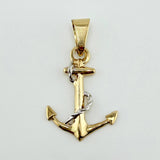 Dije Ancla 1.45gr / 3.1cm / Dos Oros Amarillo Blanco 18K