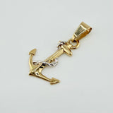 Dije Ancla 1.45gr / 3.1cm / Dos Oros Amarillo Blanco 18K