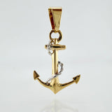 Dije Ancla 1.45gr / 3.1cm / Dos Oros Amarillo Blanco 18K