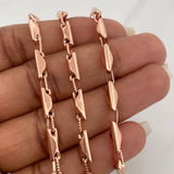 Cadena Rustica Rombos 15.25gr / 71.7cm / 3.5mm Oro Rosa 18K &