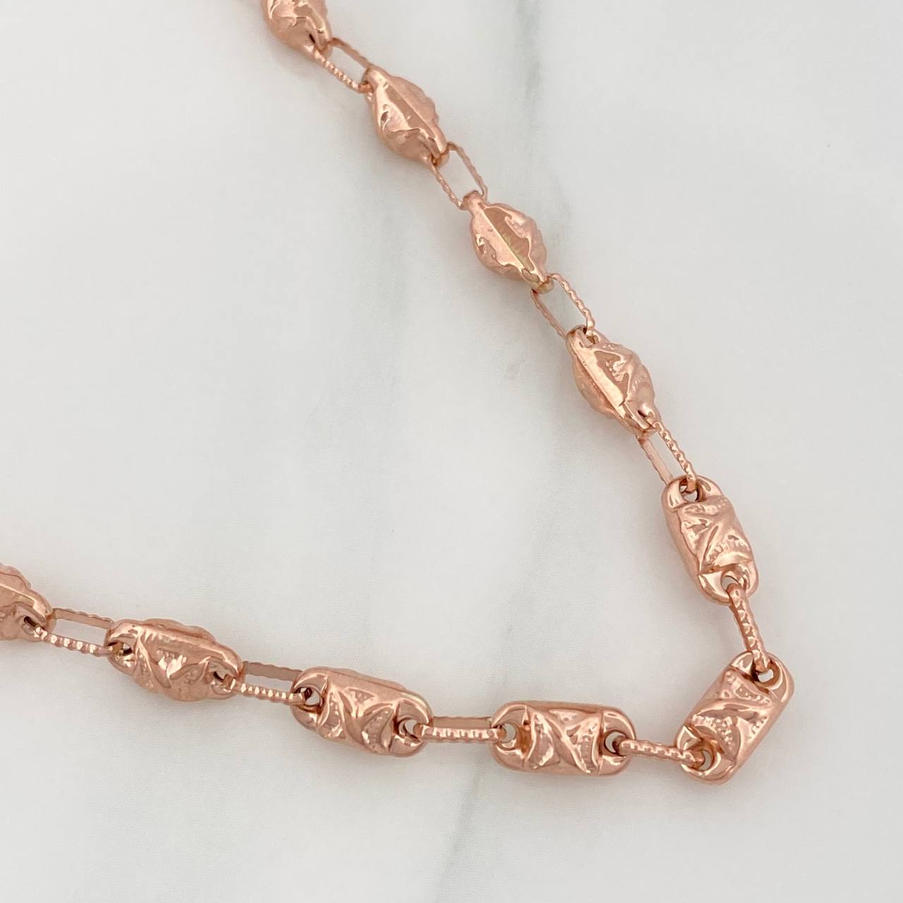 Cadena Rustica X 14.3gr / 61cm / 4.1mm Oro Rosa 18K
