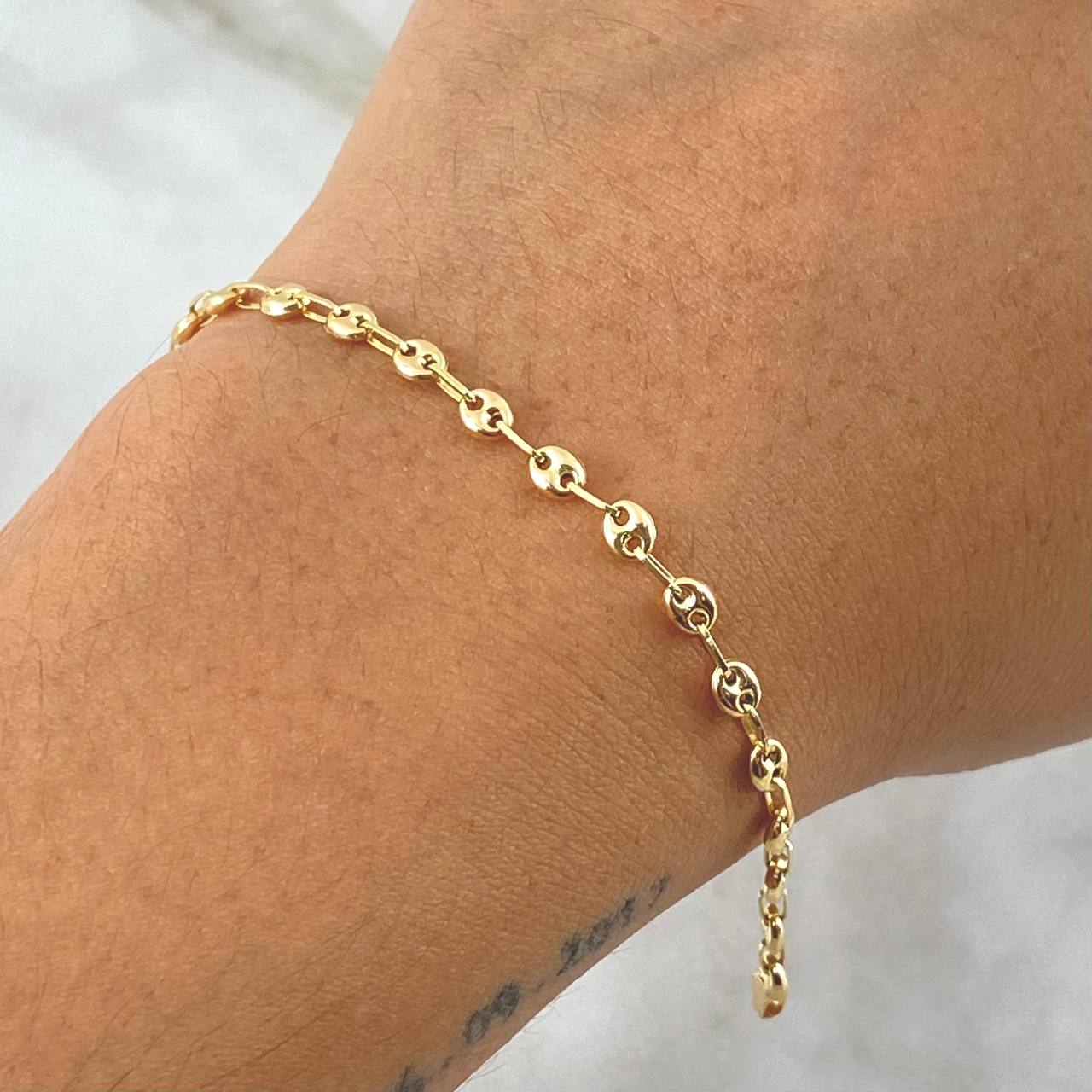 Pulso GC 2.4gr / 21cm / 3.2mm Liso Oro Amarillo 18K