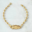 Pulso Bebé GC 2.05gr / 13.5cm / Placa Nube Bordeada Ángel Oro Amarillo 18K