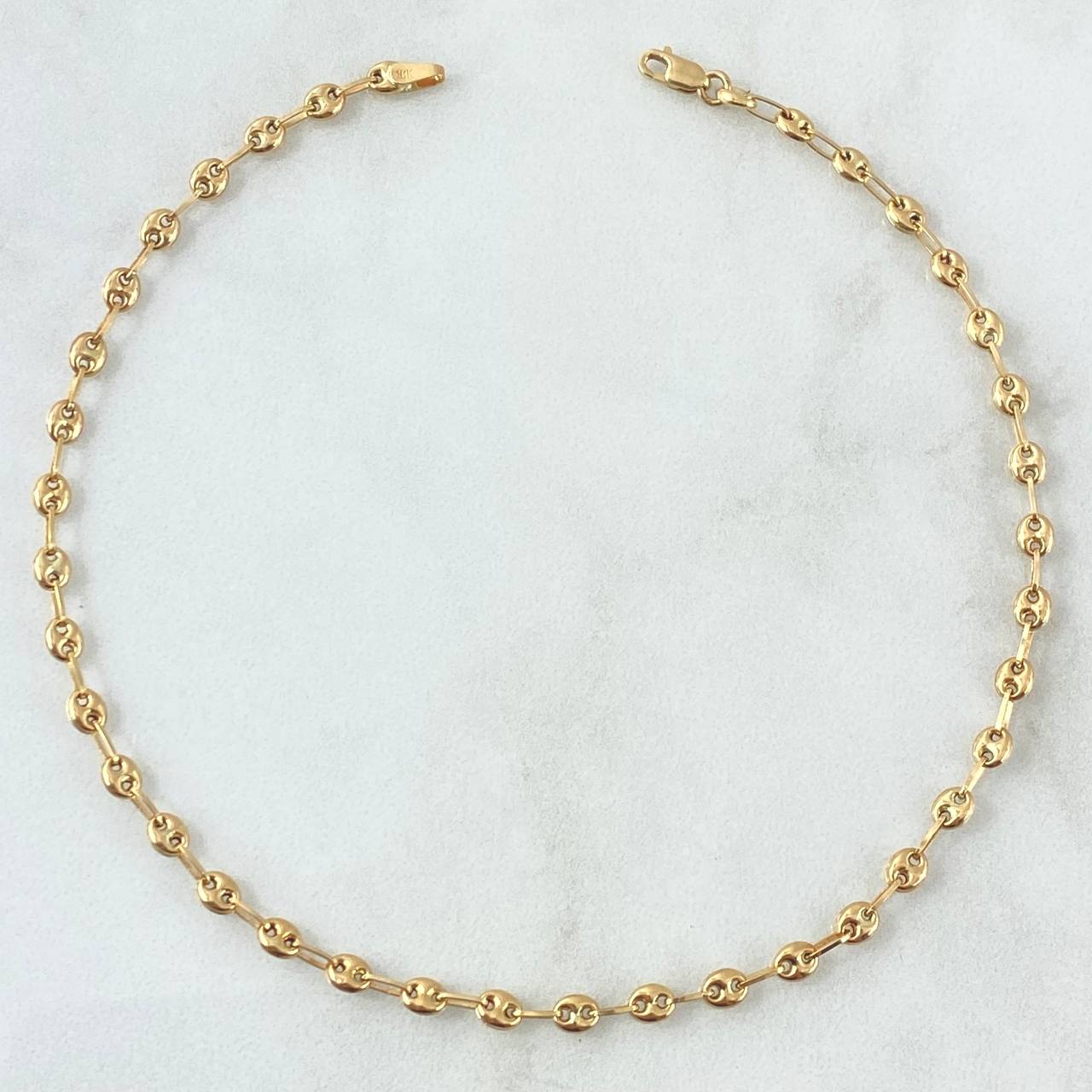 Tobillera GC 3.15gr / 25cm / 3.2mm Liso Oro Amarillo 18K