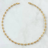 Tobillera GC 3.15gr / 25cm / 3.2mm Liso Oro Amarillo 18K