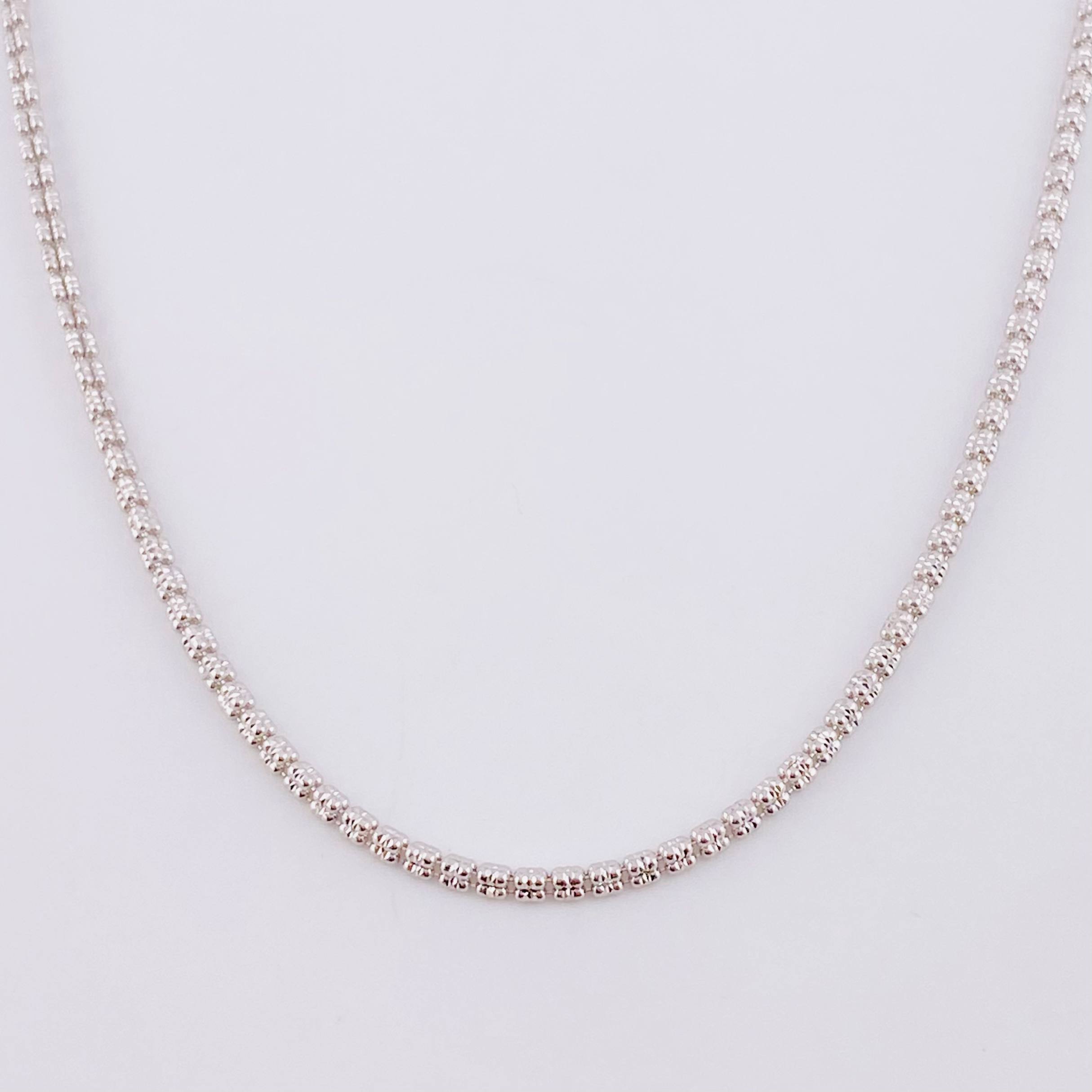 Cadena Ice 13.5g / 70cm / 2.4mm Oro Blanco 18K