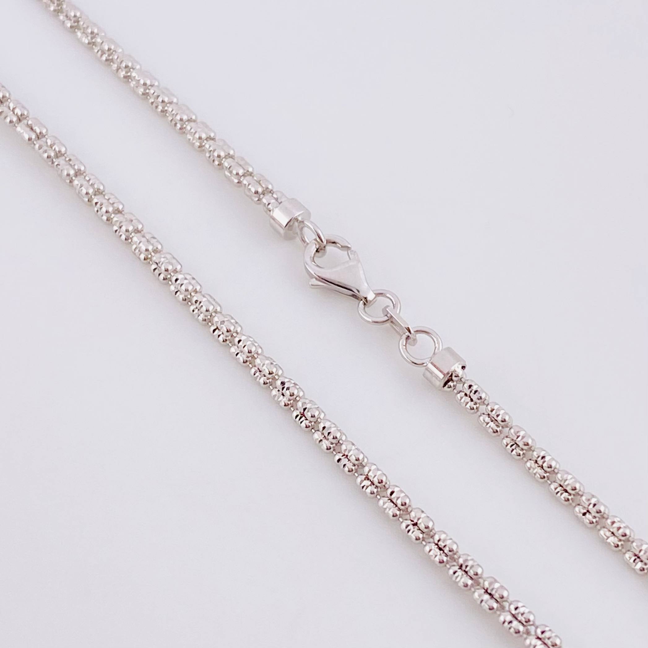 Cadena Ice 13.5g / 70cm / 2.4mm Oro Blanco 18K