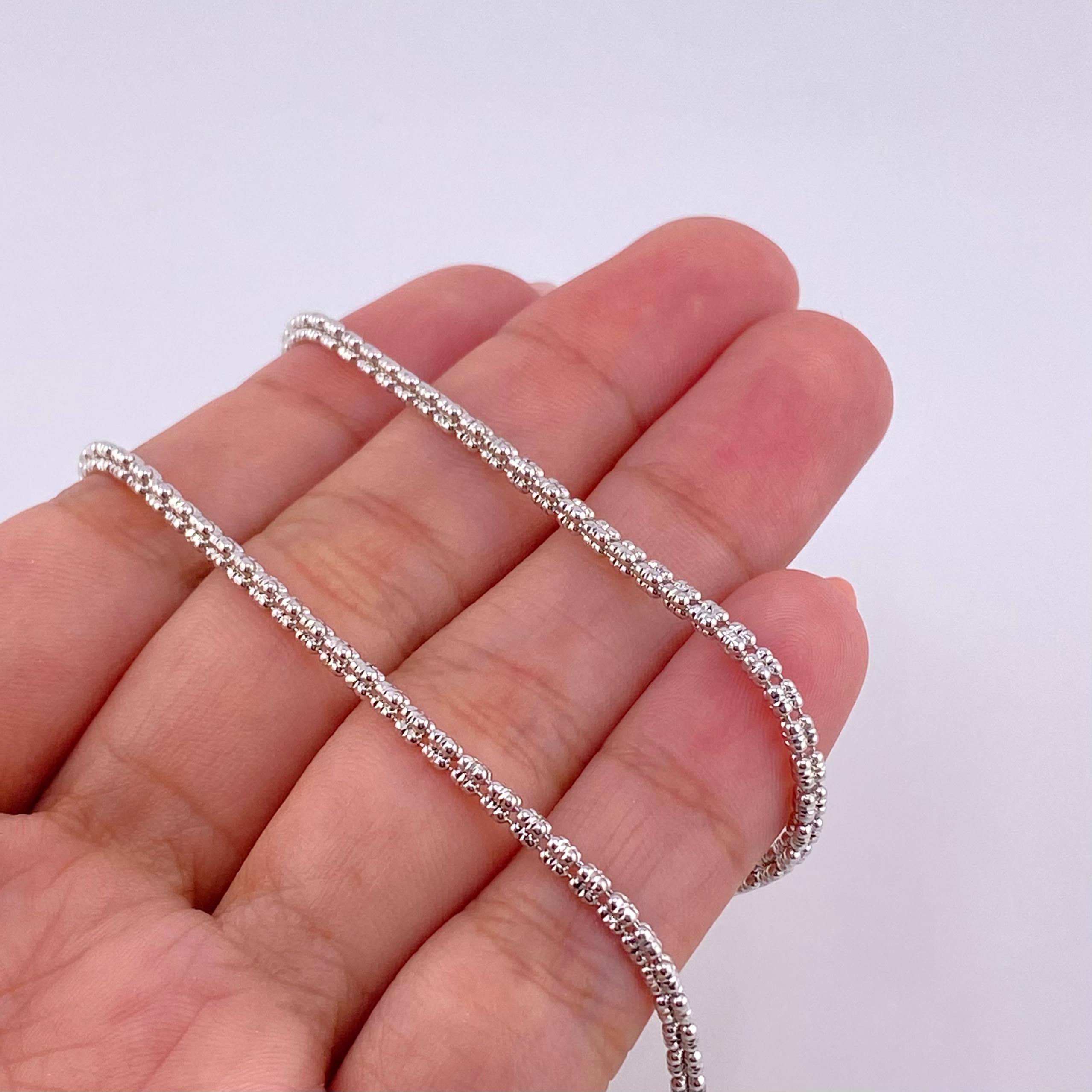 Cadena Ice 13.45g / 70cm / 2.4mm Oro Blanco 18K