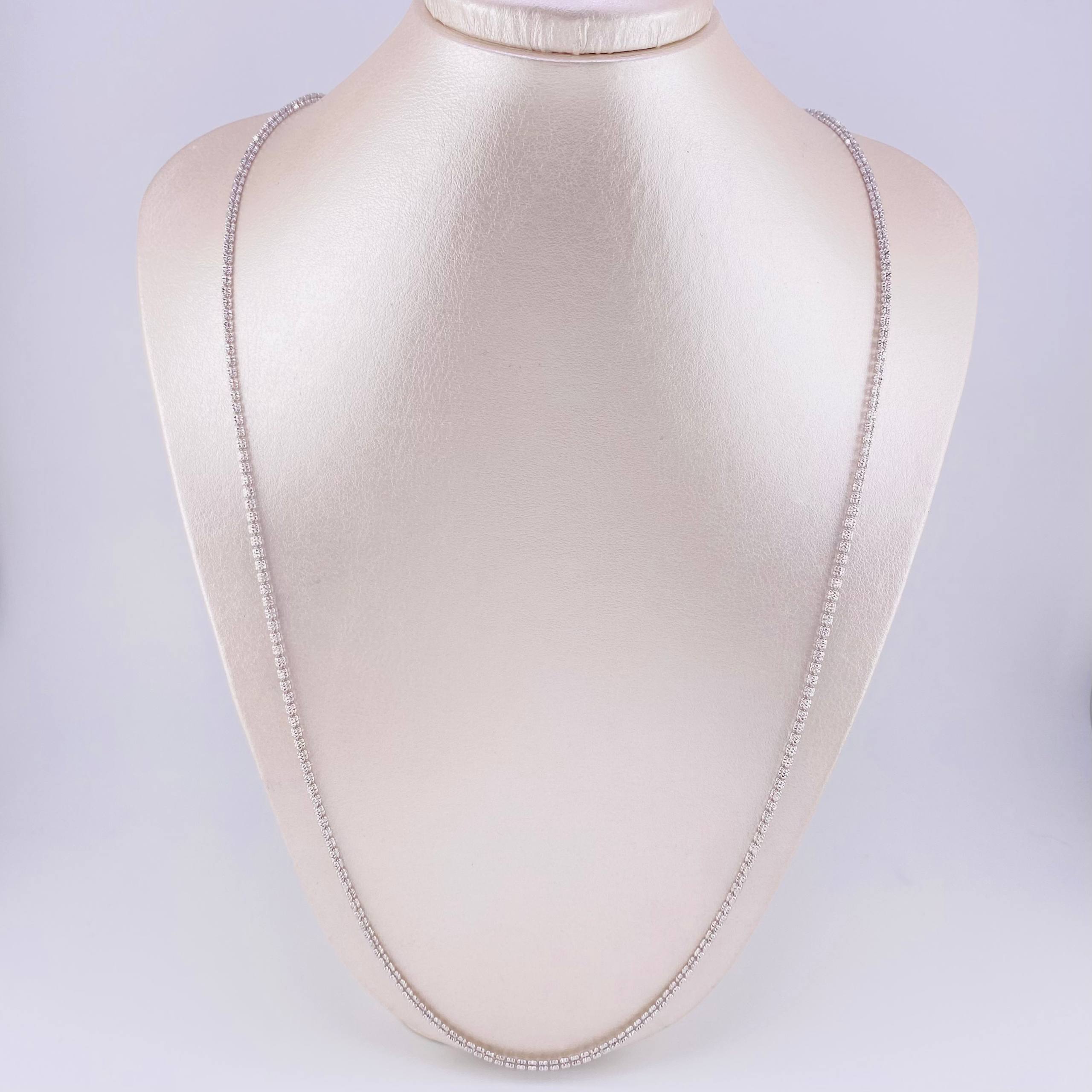 Cadena Ice 13.5g / 70cm / 2.4mm Oro Blanco 18K