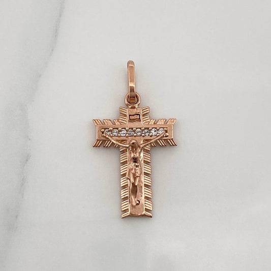 Dije Cruz Señor De Los Milagros 2.1gr / 2.7cm / Oro Rosa 18K %