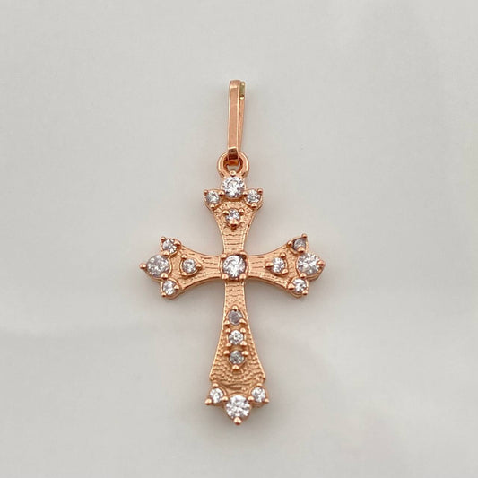 Dije Cruz Gotica 1.3gr / 2.8cm / Oro Rosa 18K %