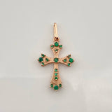 Dije Cruz Gotica 1.2gr / 2.8cm / Oro Rosa 18K %