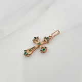 Dije Cruz Gotica 1.2gr / 2.8cm / Oro Rosa 18K %