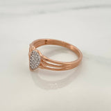 Anillo Corazón 2.4gr / T6 3/4 / Dos Oros Blanco Rosa 18K %
