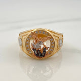 Anillo San Miguel Arcangel 5.15gr / T8 3/4 / Tres Oros 18K %