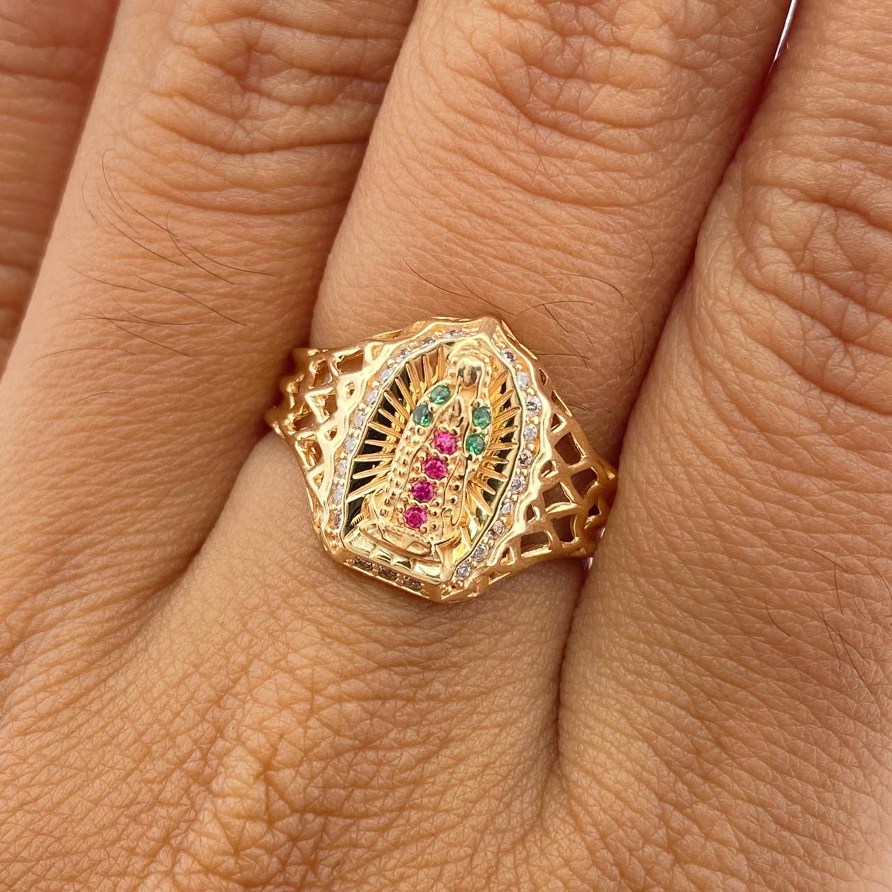 Anillo Virgen Guadalupe 3.8gr / T7 1/4 / Oro Amarillo 18K %