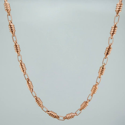 Cadena Rustica Barril 13.8gr / 63.2cm / 3.6mm Oro Rosa 18K &