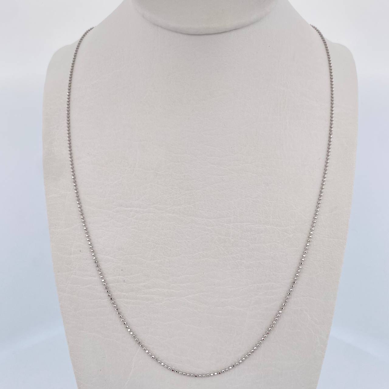 Cadena Militar 1.85gr / 45cm / 1mm Diamantada Oro Blanco +3 18K &