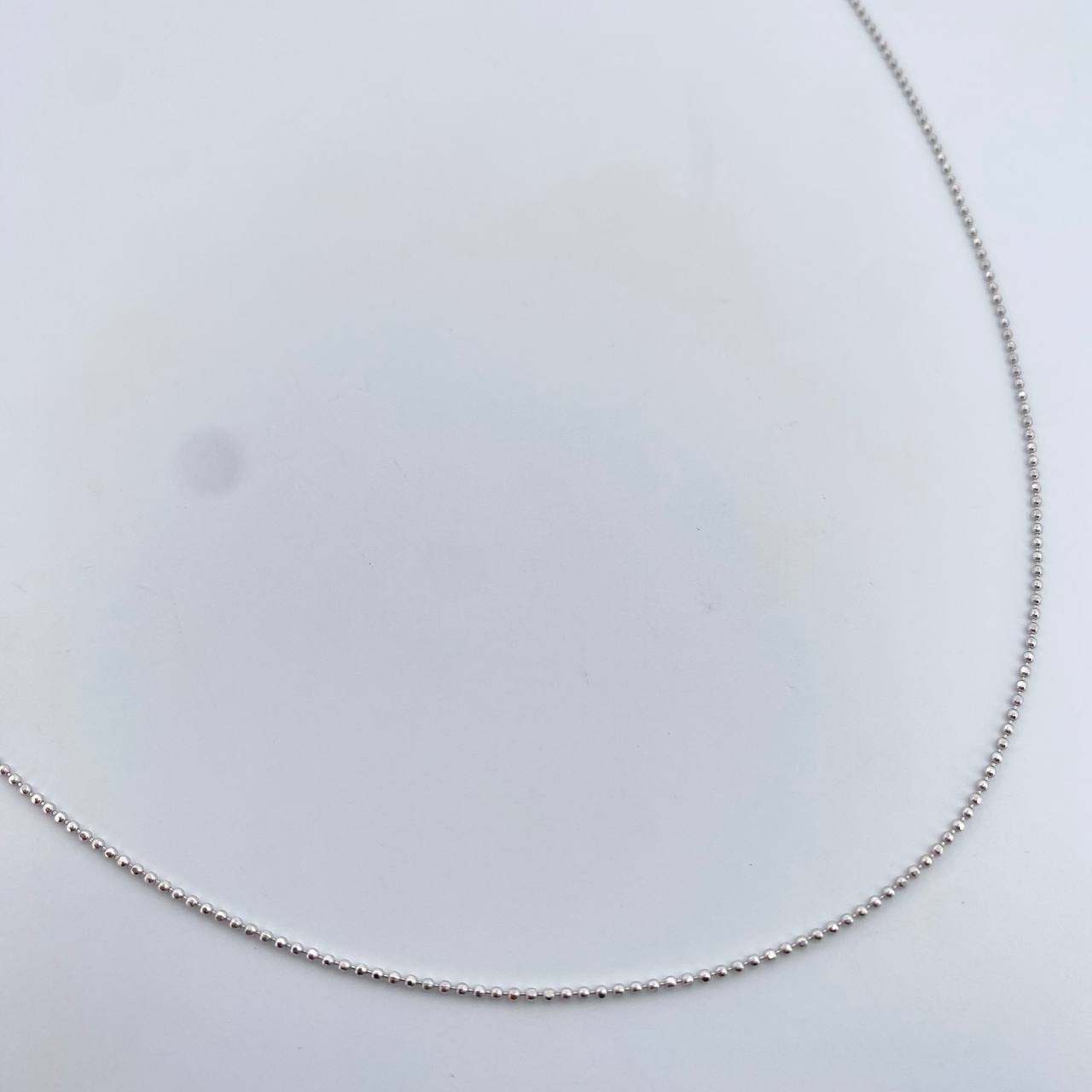 Cadena Militar 2.7gr / 60.4cm / 0.95mm Diamantada Oro Blanco +3 18K &