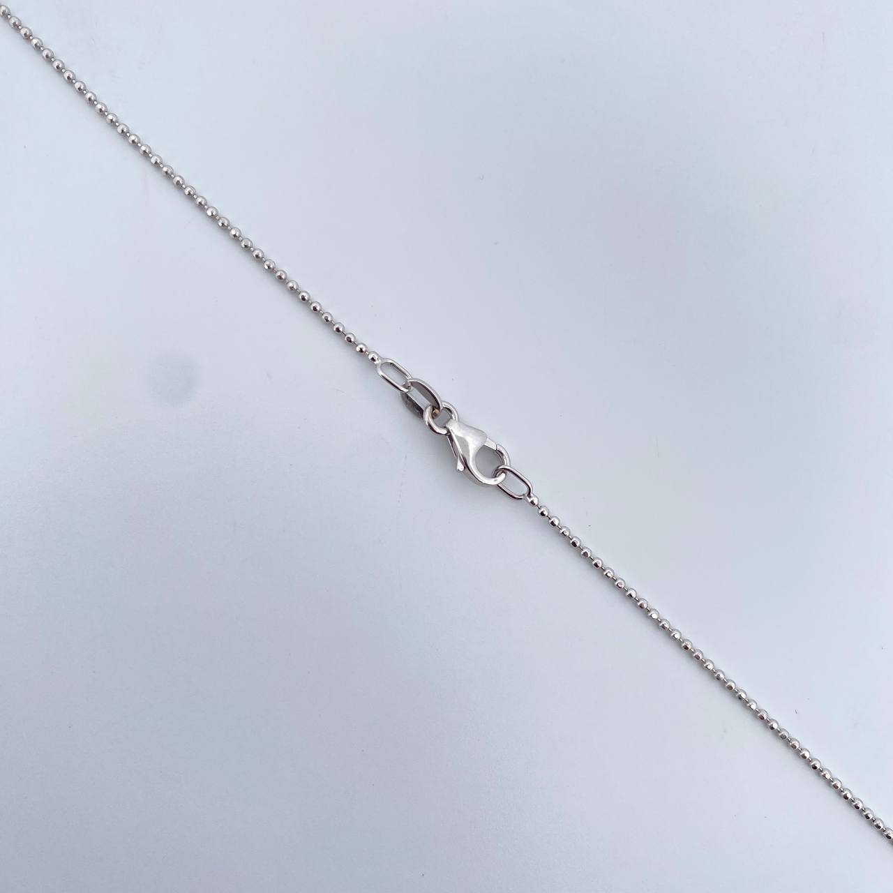Cadena Militar 2.7gr / 60.4cm / 0.95mm Diamantada Oro Blanco +3 18K &
