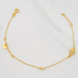 Pulso Modulable Aro Seguido Dije Corazon 1.35 g / 17 cm - 16 cm / 1 mm Oro Amarillo 18K