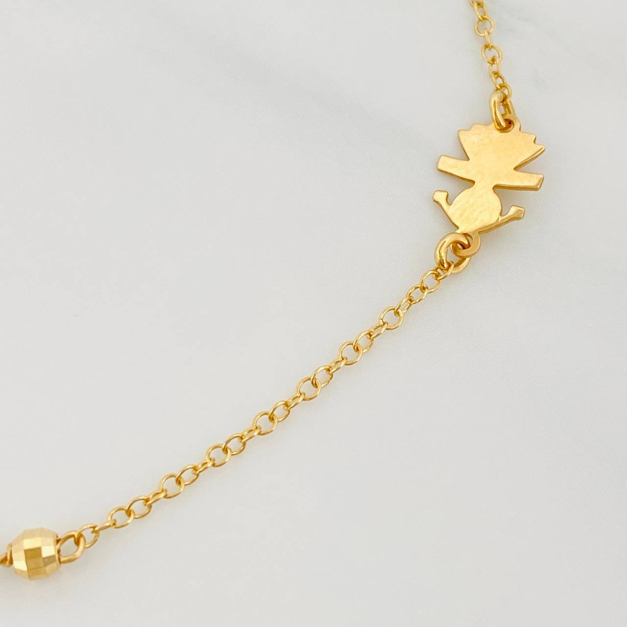 Pulso Modulable Aro Seguido Dije Corazon 1.35 g / 17 cm - 16 cm / 1 mm Oro Amarillo 18K