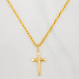 Set Cadena Lazo + Dije Cruz / 3.75 g / 60 cm Oro Amarillo 18K