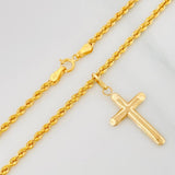 Set Cadena Lazo + Dije Cruz / 3.8 g / 60 cm Oro Amarillo 18K