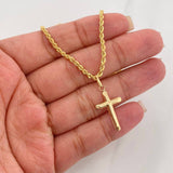 Set Cadena Lazo + Dije Cruz / 4.35 g / 60.5 cm Oro Amarillo 18K