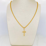 Set Cadena Lazo + Dije Cruz / 3.85 g / 60 cm Oro Amarillo 18K