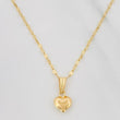 Set Cadena Flor Espejo + Dije Corazon / 1.5 g / 45 cm Oro Amarillo 18K