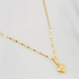 Set Cadena Flor Espejo + Dije Corazon / 1.8 g / 45.5 cm Oro Amarillo 18K