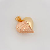 Dije Corazon 3.3 g / 2.5 cm Dos Oros Amarillo Rosa 18K
