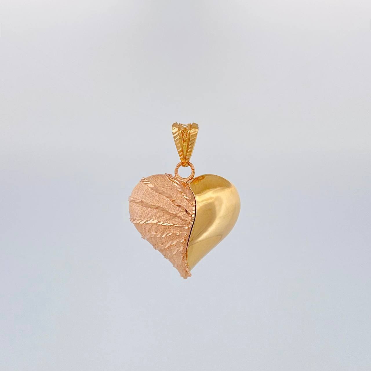 Dije Corazon 3.3 g / 2.5 cm Dos Oros Amarillo Rosa 18K