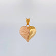 Dije Corazon 3.3 g / 2.5 cm Dos Oros Amarillo Rosa 18K