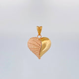 Dije Corazon 3.3 g / 2.5 cm Dos Oros Amarillo Rosa 18K