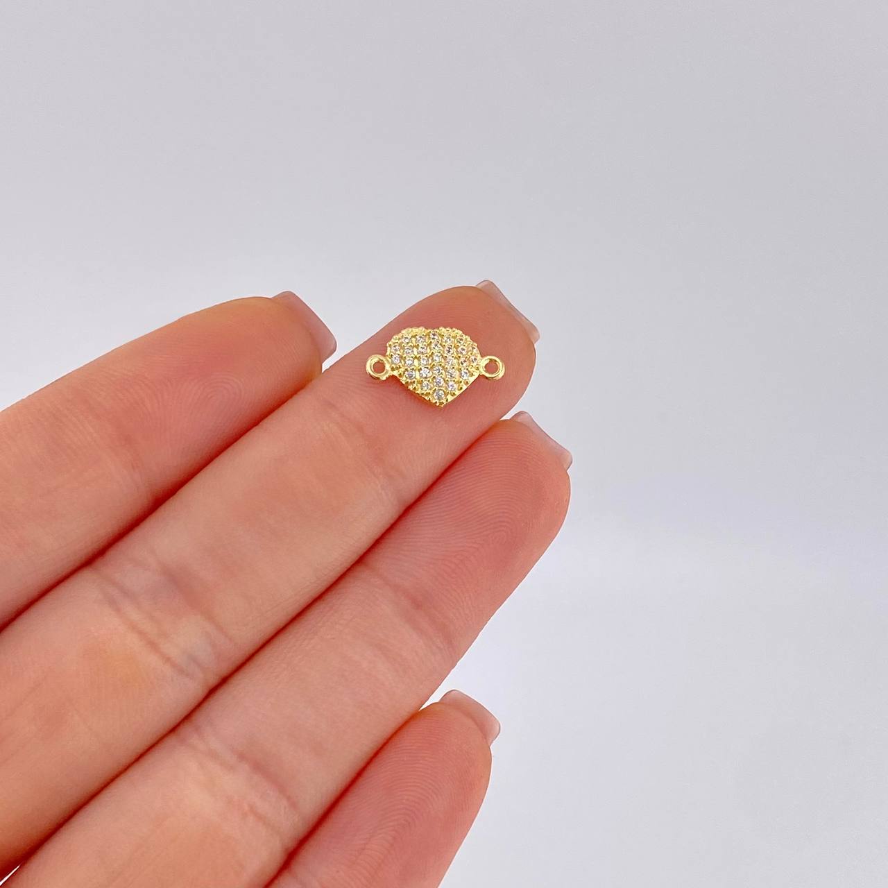 Herraje Corazón Tupido 0.6 g / 1.3 cm Oro Amarillo 18K