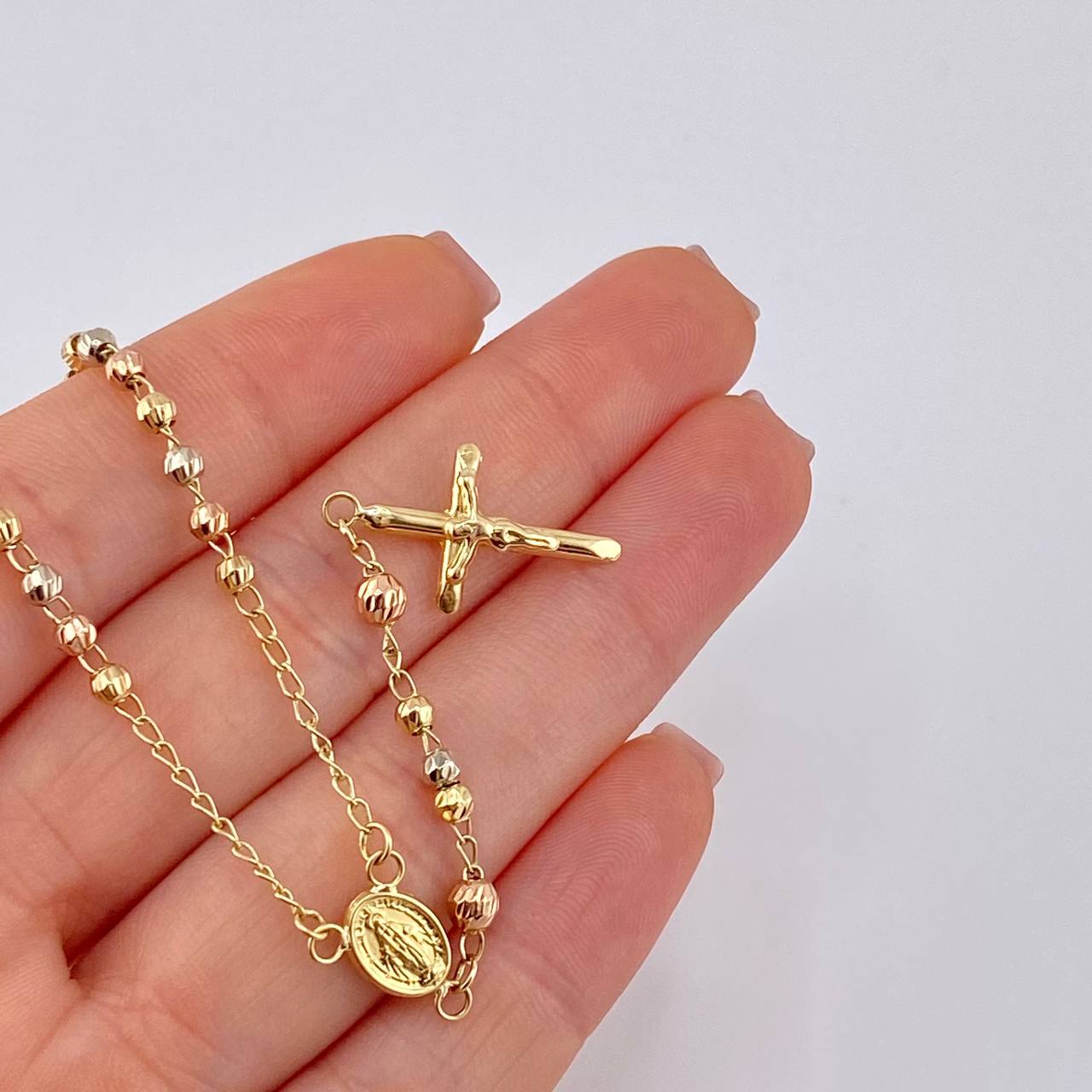 Rosario Virgen De La Milagrosa 6.15 g / 50 cm / 3mm/4mm mm Tres Oros 18K