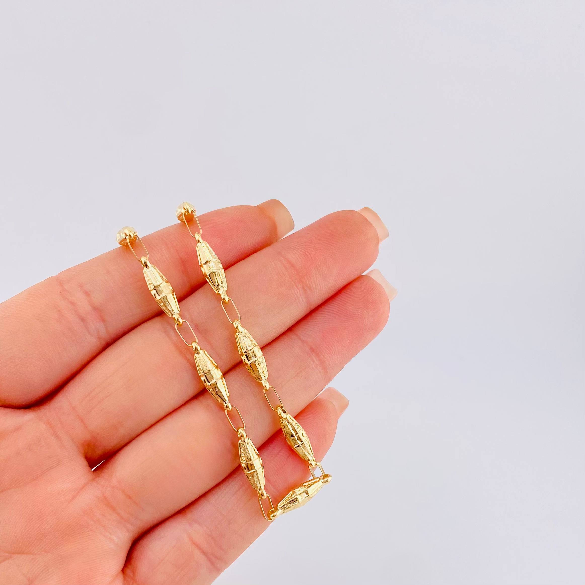 Cadena Rustica Dubai 10.7gr / 65cm / 4.2mm Oro Amarillo 18K