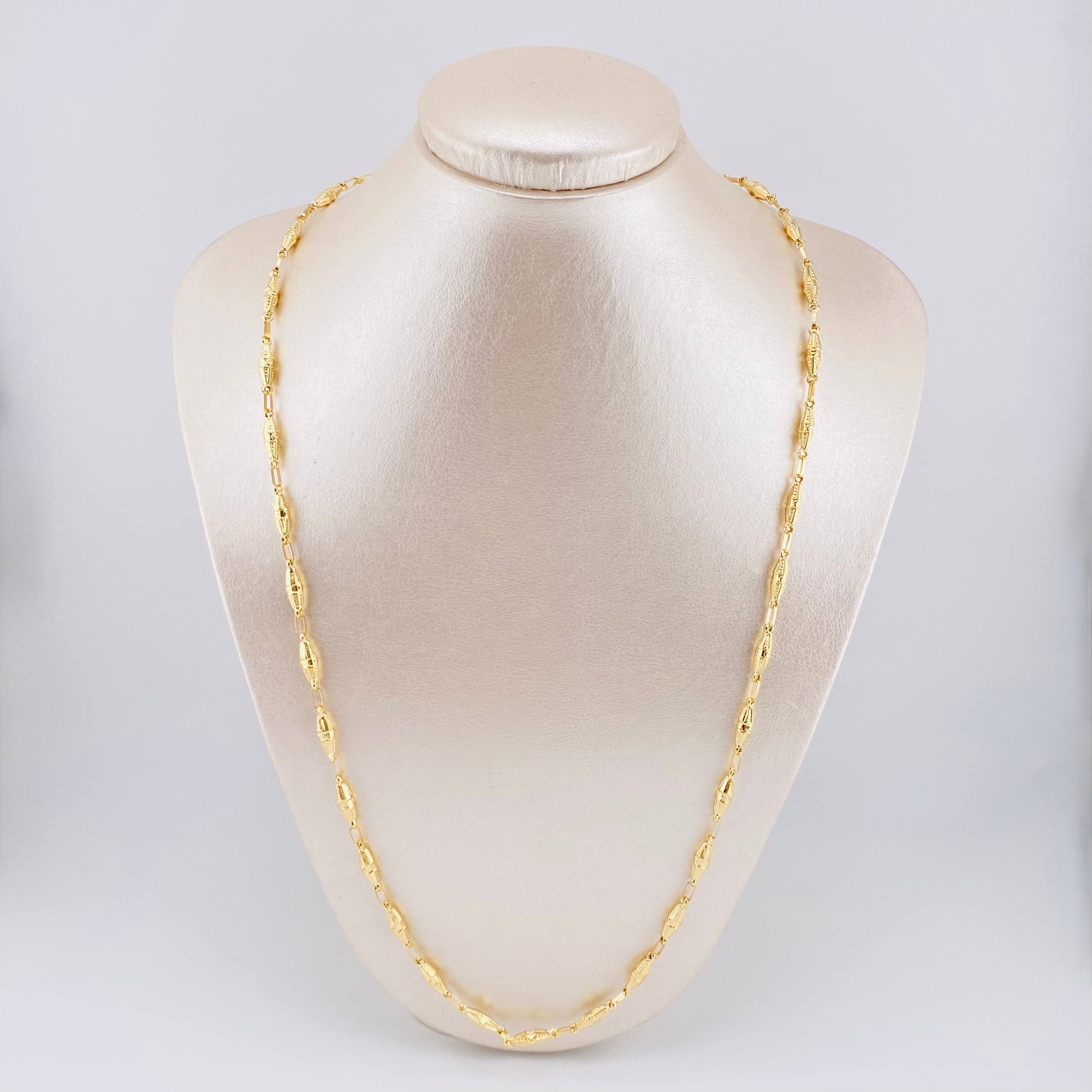 Cadena Rustica Dubai 10.7gr / 65cm / 4.2mm Oro Amarillo 18K