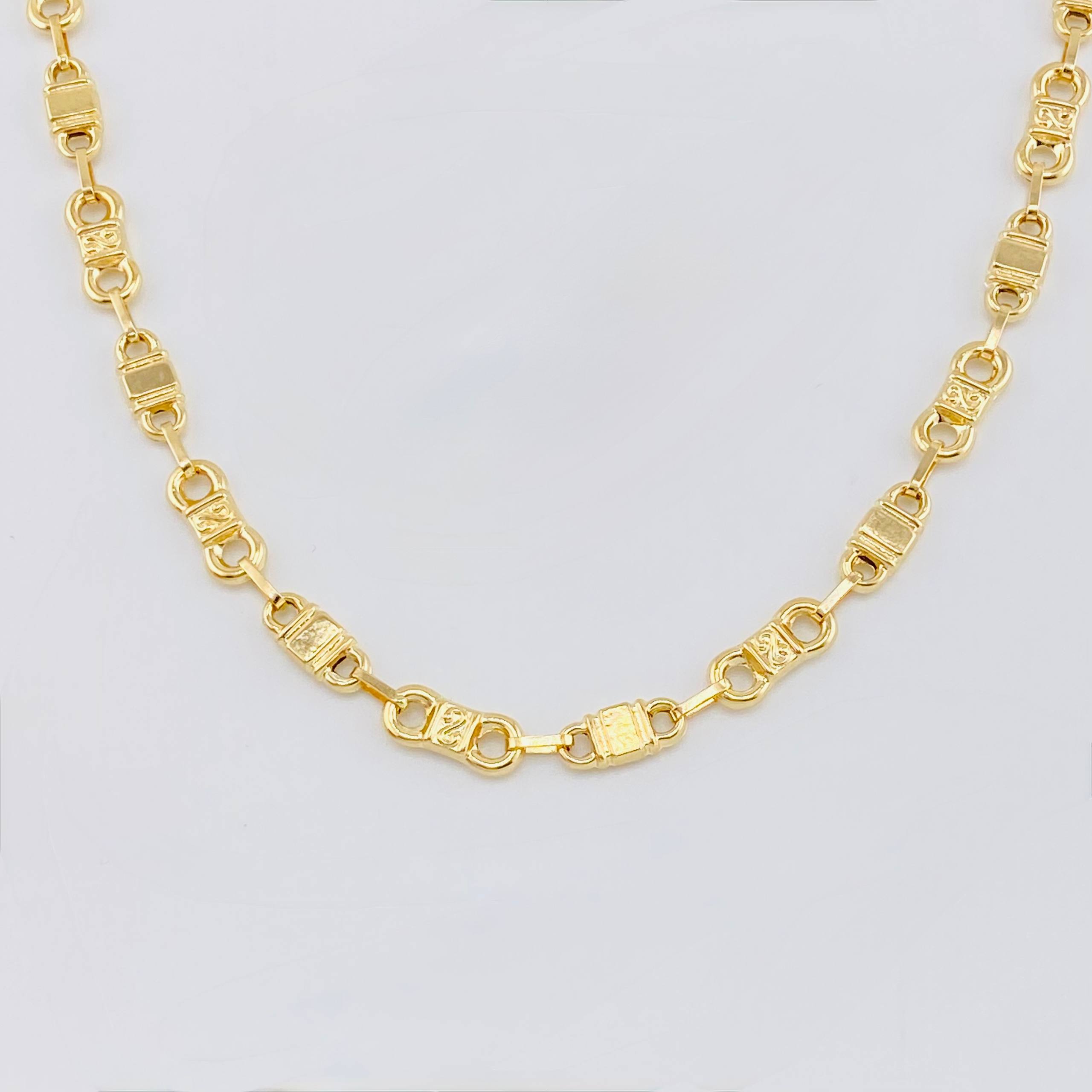 Cadena Rustica Esposas Infinitas 12.8gr / 61cm / 5.25mm Oro Amarillo 18K