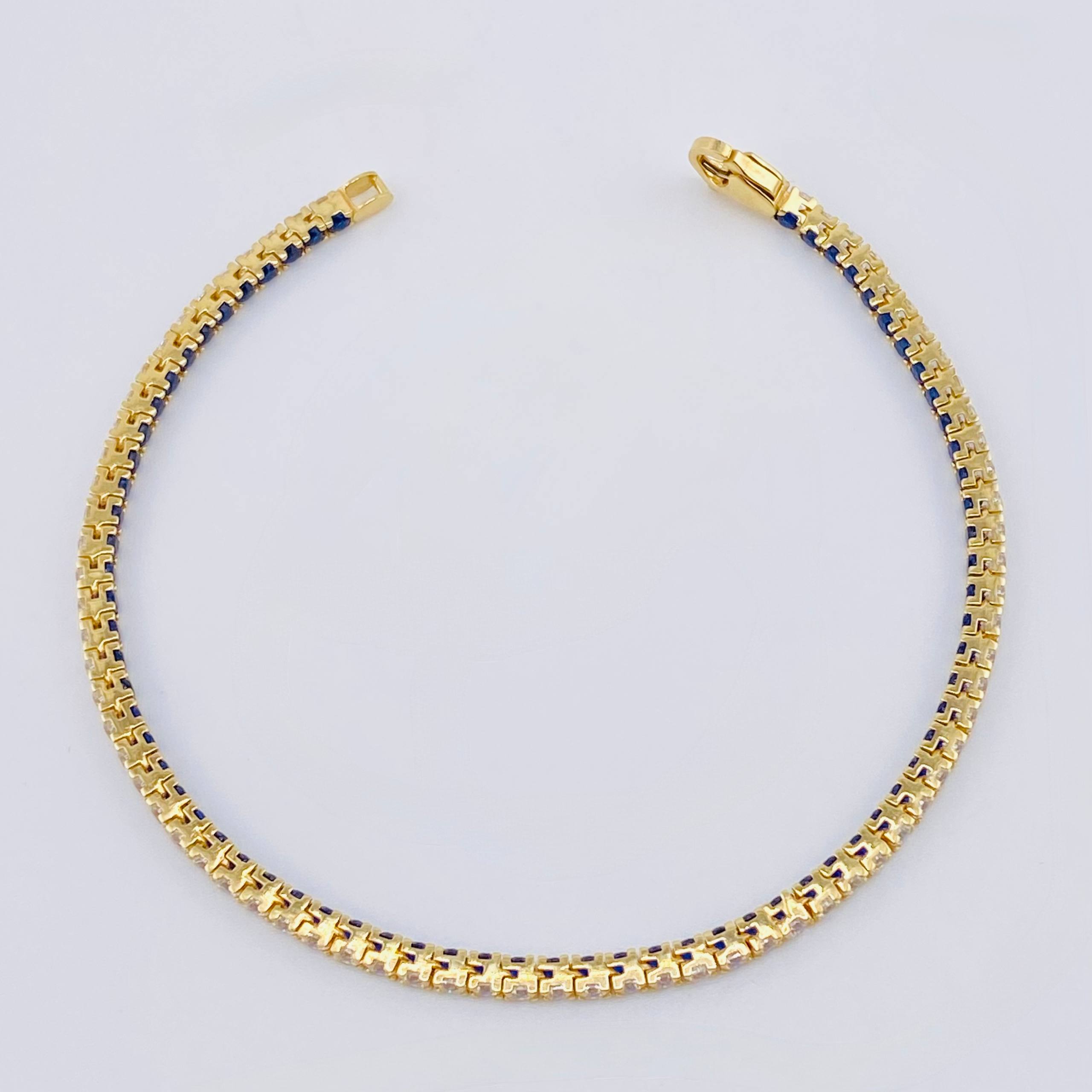 Pulso Tenis Doble Faz 7.05gr / 18cm / 2.8mm Oro Amarillo 18K