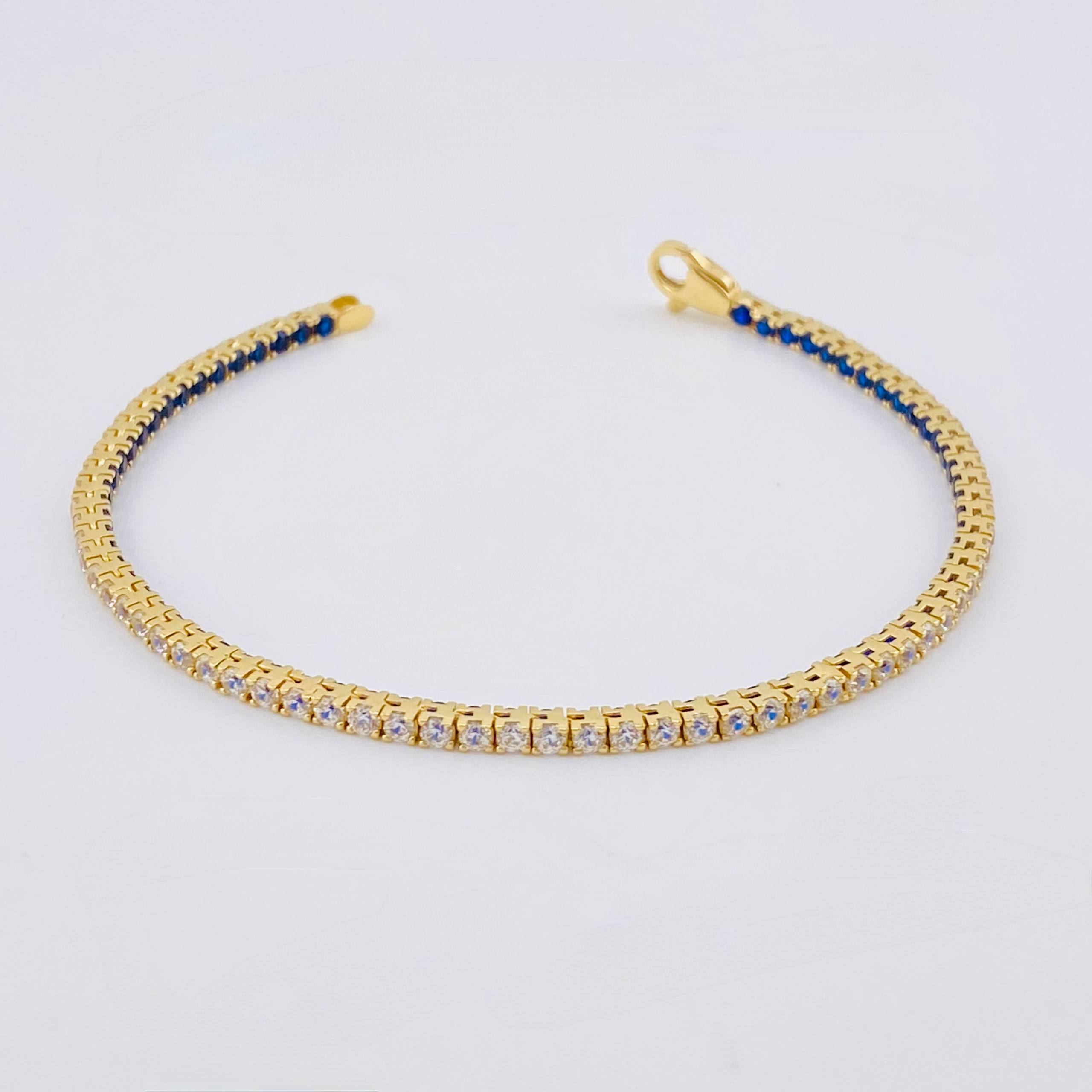 Pulso Tenis Doble Faz 6.9gr / 18cm / 2.9mm Oro Amarillo +4 18K *