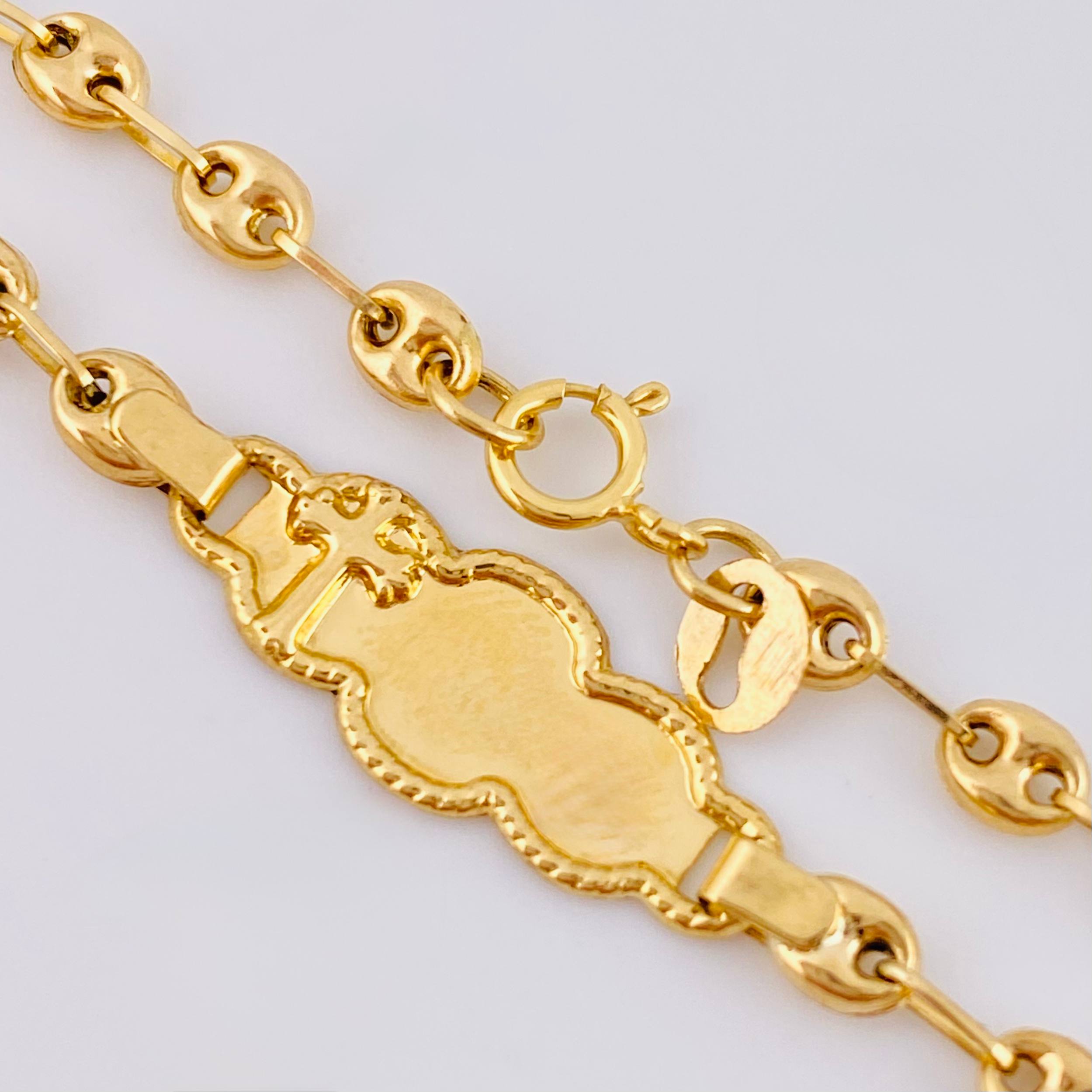 Pulso Bebé Gc Nube Cruz Bordeada 1.95gr / 14.5cm / 3.6mm Oro Amarillo 18K
