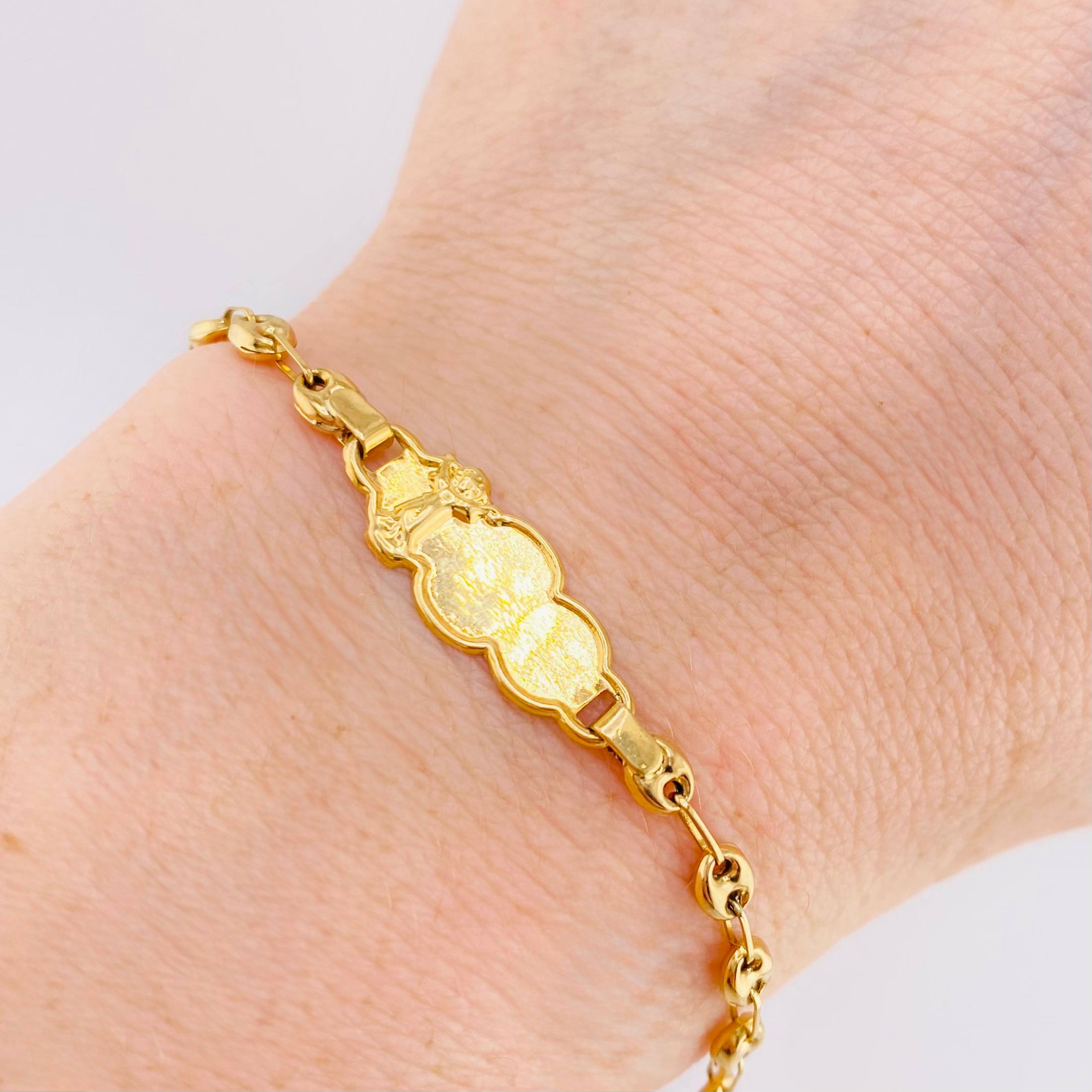 Pulso Bebé Gc Nube Cruz Bordeada 1.9gr / 13.5cm / 3.6mm Oro Amarillo 18K *